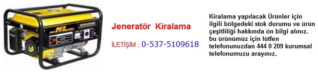 İstanbul jeneratör kiralama İletişim Tlf ; 0 544 929 08 35